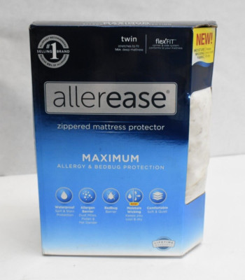 Allerease Zippered Mattress Protector Maximum Allergy & Bedbug Protection Twin