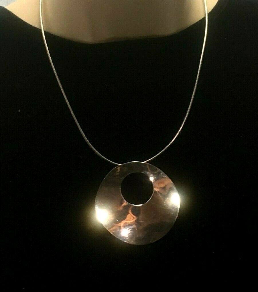 Sterling Silver Modernist Disc 18 