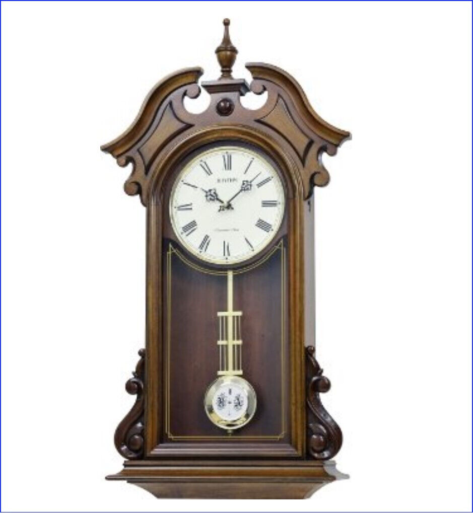 New - Rhythm WSM Manchester CMJ552NR06 Brown Pendulum Clock New - Rhythm WSM Manchester CMJ552NR06 Brown Pendulum Clock