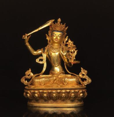 33CM Old Chinese Bronze Gilding Statue Buddha CK215 | eBay