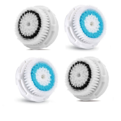 2 DEEP PORE + 2 SENSITIVE Facial Cleansing Brush Heads For Clarisonic Mia 1,2