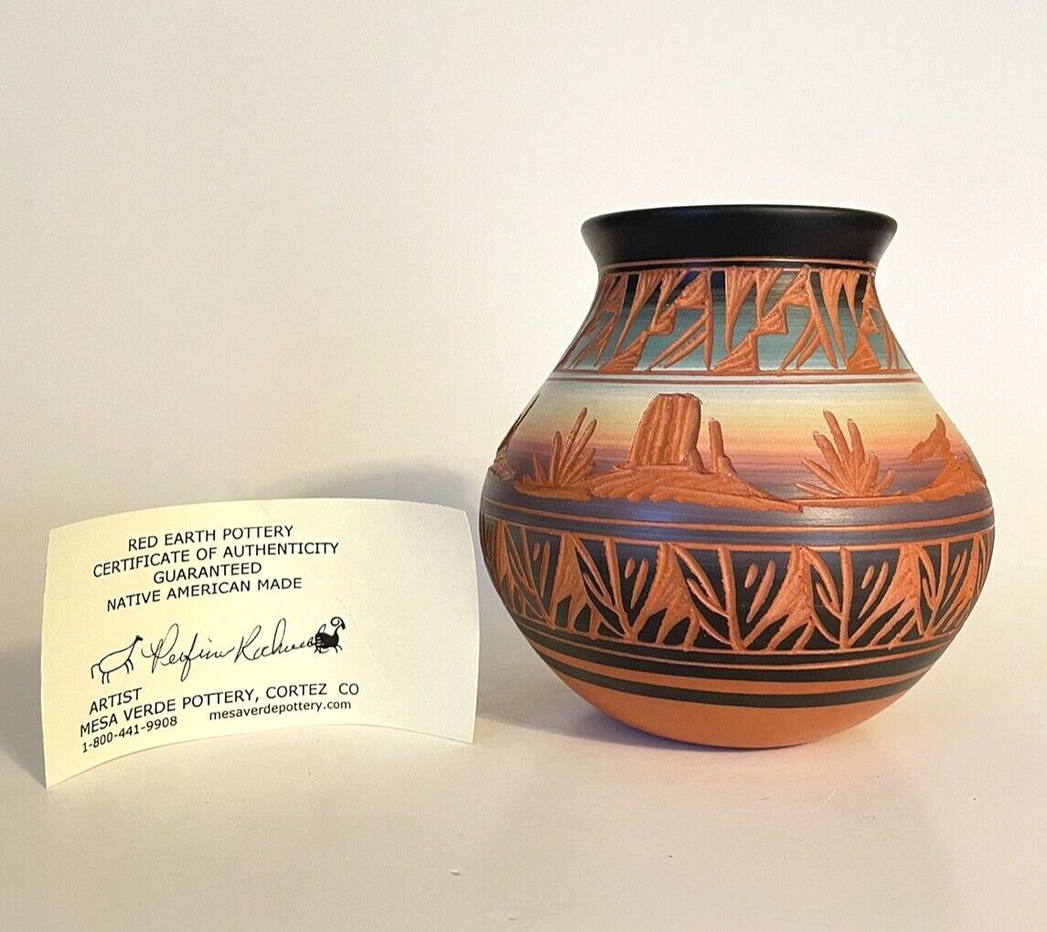 Red Earth Pottery Vase Mesa Verde Cortez Co Native American