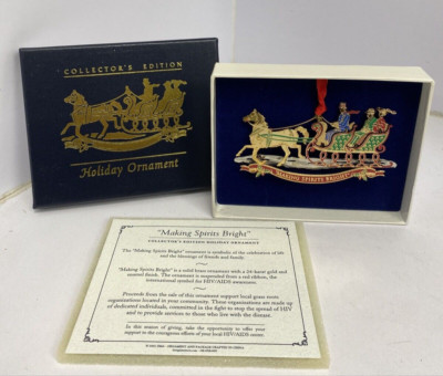 Collector's Edition Holiday Ornament Solid Brass/24k Gold Making Spirits Bright
