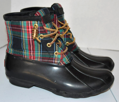 Plaid sperry boots sale
