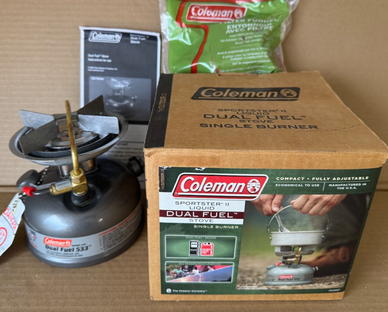 New Coleman 533 Sportster II Dual Fuel Stove in Box With