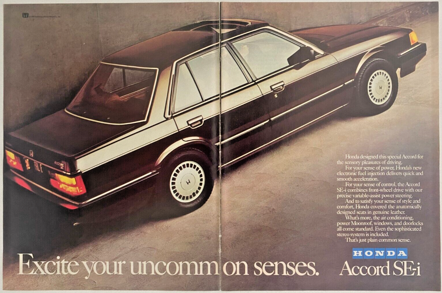 Honda Accord SE-i Vintage 1984 Print Ad | eBay