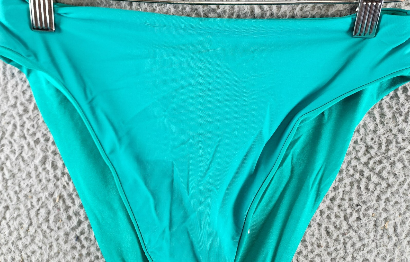 BECCA® by Rebecca Virtue Socialite High Waist Bikini Bottom Women's M Teal Solid - Picture 3 of 12