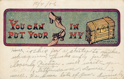''You Can Put Your Shoes In My Trunk'' Postcard~Antique~Comic~c1906