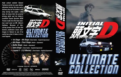 DVD Initial D Ultimate Collection Season 1-6+Battle Stage+Extra Stage+Legend 1-3