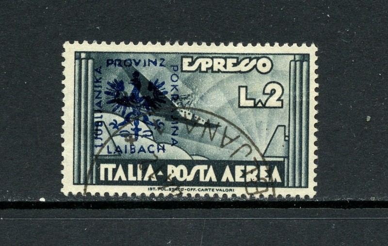 Q292 Yugolslavia / Italien Occ 1944 AÃ©Rien Special Livraison SurimprimÃ©Es 1v.