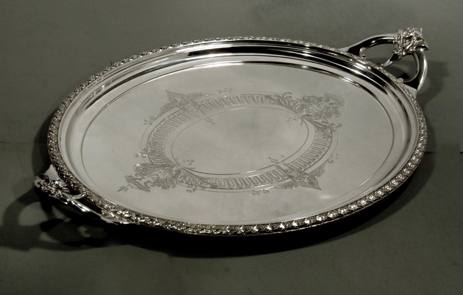 Gorham Sterling Tea Tray    c1865 GREEK REVIVAL - 170 OZ.