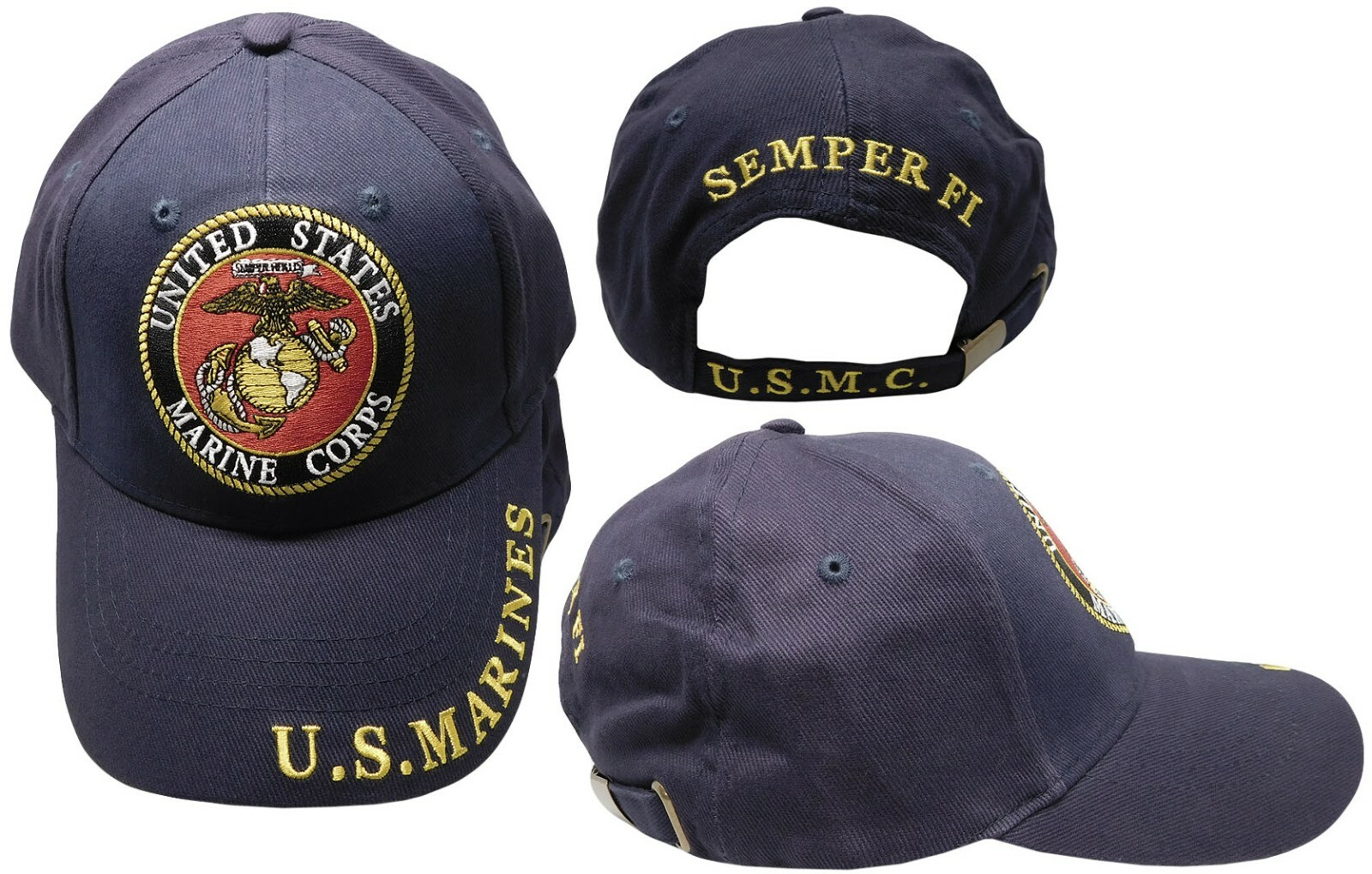 United States Marine Corps Emblem Round Semper Fi Navy Blue