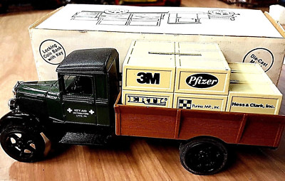 ERTL 1931 Hawkeye Coin Bank 1990 LMD. ED. diecast collectable PFIZER, 3M, PURINA
