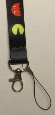 PACMAN Classic LANYARD KEY CHAIN Ring Keychain ID Holder NEW