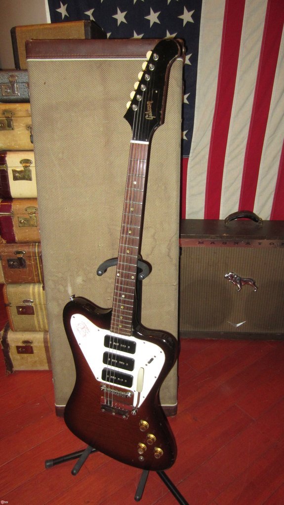 Vintage 1965 Gibson Firebird III Electric Guitar 3 P-90's Non Reverse w/ Case