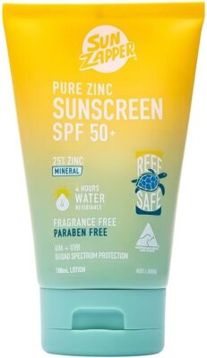 Sun Zapper Pure 25% Zinc REEF SAFE Mineral SPF 50+ Sunscreen Vegan
