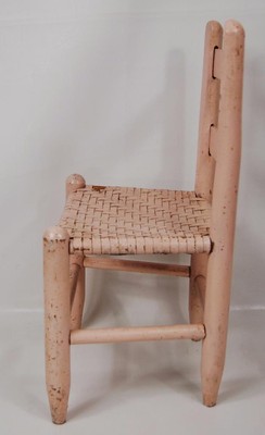 ANTIQUE CHILD SIZE LADDER BACK CANE CHAIR