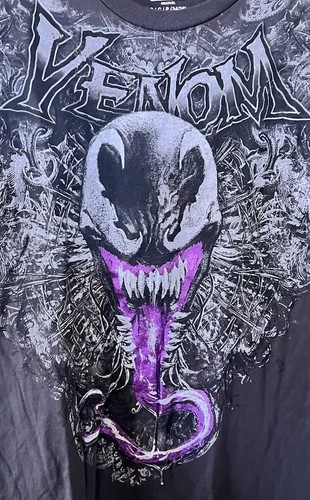 Marvel Venom All Over Print Purple Metallic Tongue On Dark