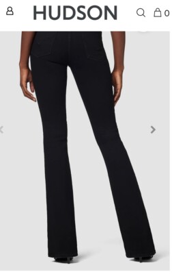 NWT Hudson Jeans Womens Black Barbara High-Waist Bootcut Jeans Size 33 (Sz 14)