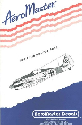 1:48 Butcher Birds Part 4 Fw-190 AeroMaster Model Decals Sheet NOS 48-111