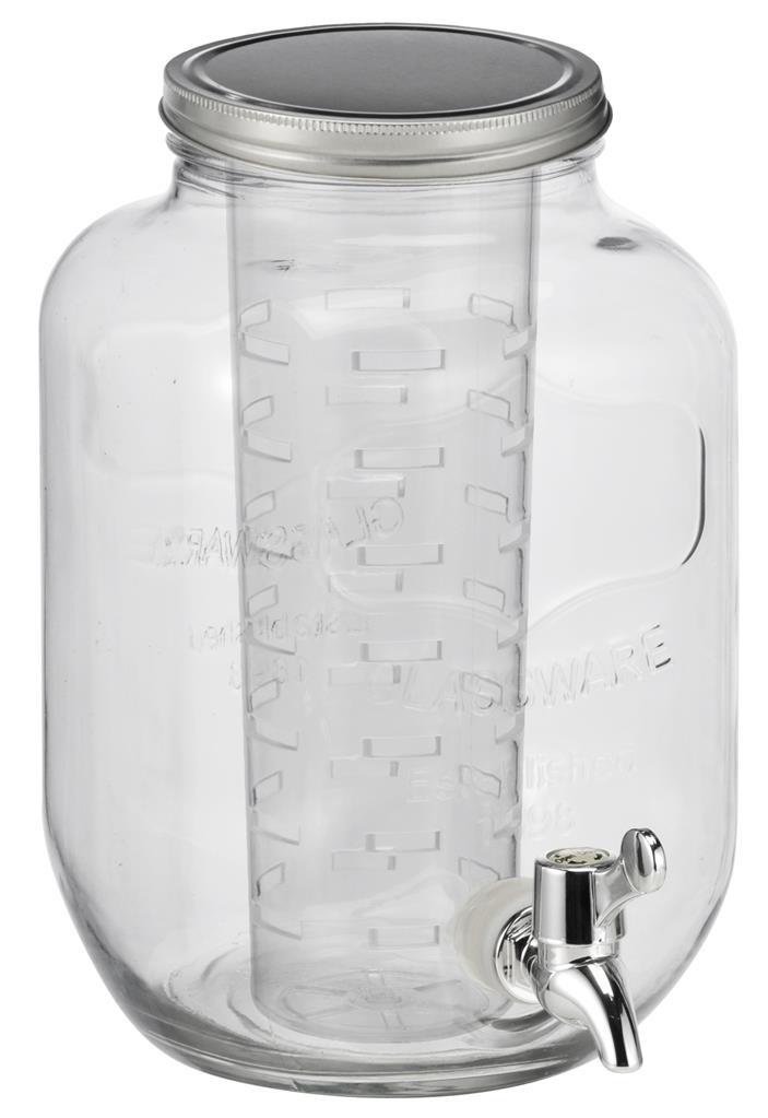 Getränkespender Glas Zapfhahn 4L Dispenser Wasserspender Limo