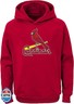 Outerstuff MLB Youth 8-20 Team Color Polyester Performance Primary Logo Pullover Sweatshirt Hoodie - St Louis Cardinals Red Large 14-16