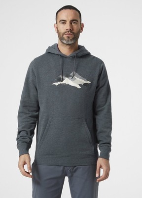 

Helly Hansen F2F Толстовка с капюшоном из органического хлопка Мужская меланжевая вересковая толстовка с капюшоном, Серый
