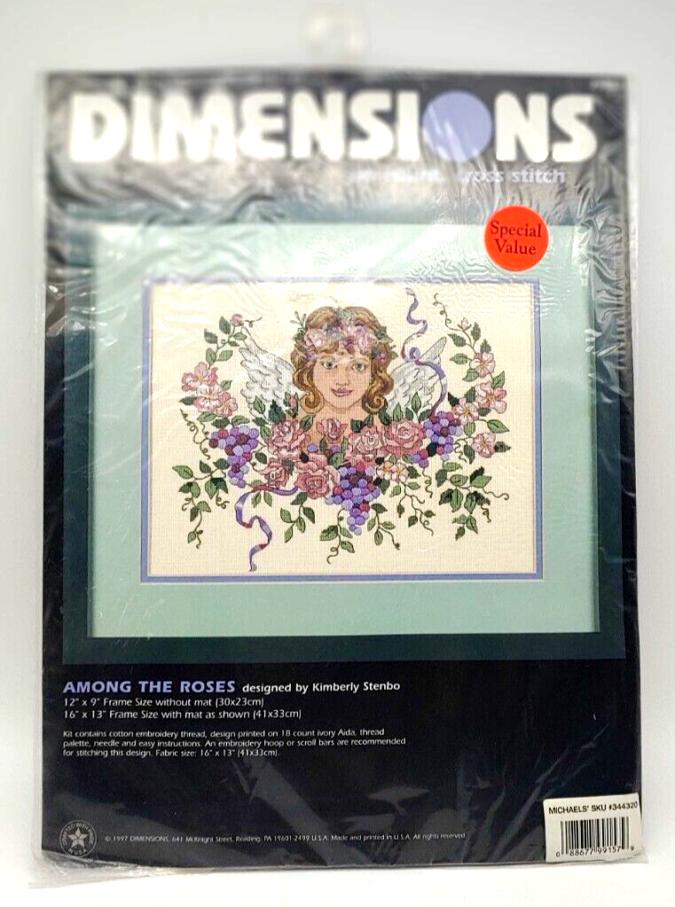 Among The Roses Vintage 1997 Dimensions No Count Cross Stitch