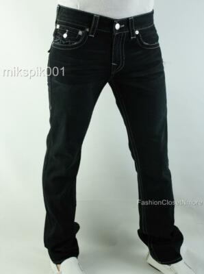 【新品未使用】希少 True Religion スリムフィットデニム TRUE RELIGION Men STRAIGHT T REDFIELD PARK WFLAP BLACK Denim