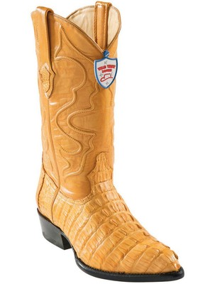 Pre-owned Wild West Boots Wild West Buttercup Caiman Crocodile Tail Western Cowboy Boot J-toe (d) 2990102 In Yellow