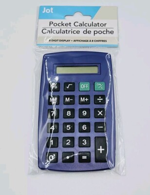  BRAND NEW  Jot Pocket Calculator 8 Digit Display Purple 