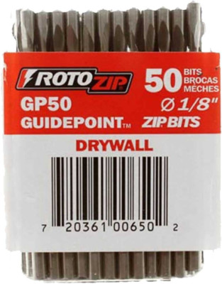 RotoZip GP50 1/8-Inch Drywall Guidepoint Cutting Bits (50-Pack), Cutting Drywall