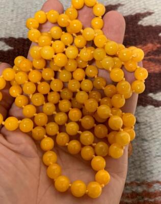 Hand knot 40'' length ripe Honeydew color quartz bead necklace (y413-w3.5)