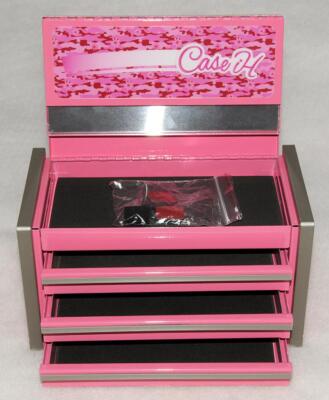 CASE IH ~ Bubble Gum PINK - Metal Mini Micro TOOL BOX / Jewelry Box *NEW & RARE!