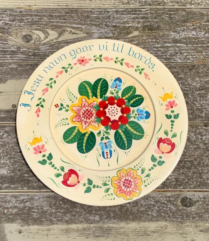 Vintage Norwegian Rosemaling Plate Per Lysne Student Solhaug St Paul Rosemaled