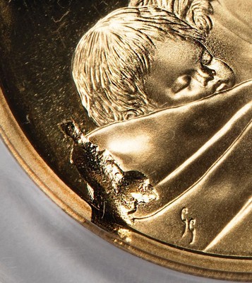 2004 S PCGS PR66DCAM Deep Struck Thru Sacagawea Proof Dollar Mint Error