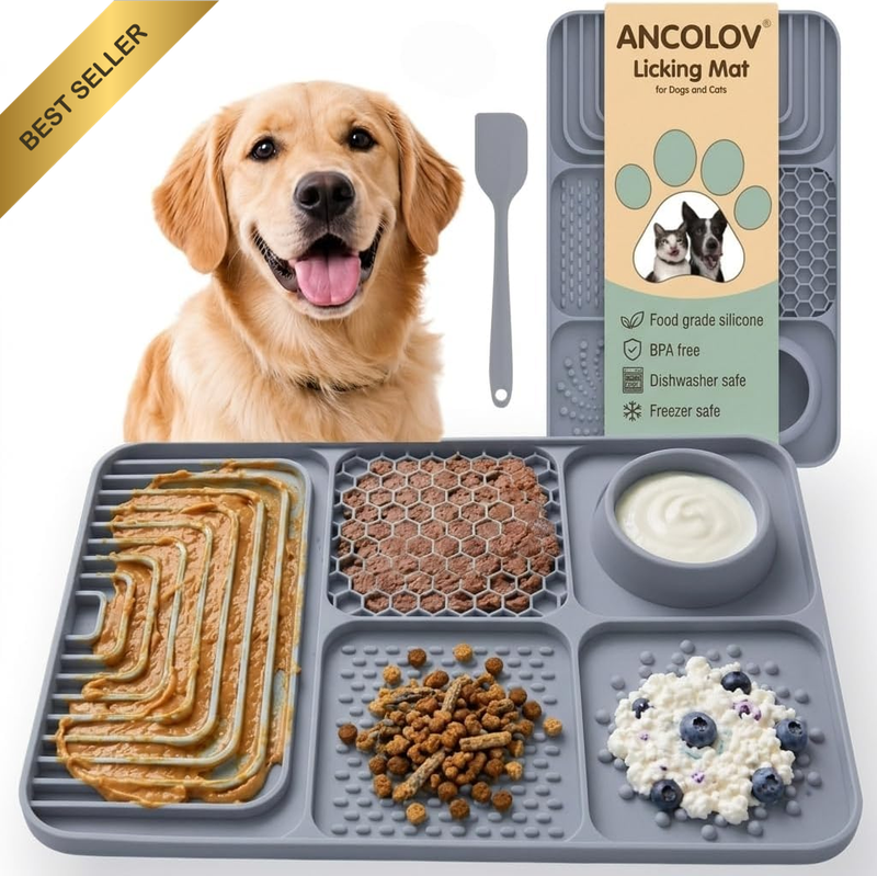 Lick Mat for Dogs & Cat, Dog Slow Feeder Bowl, Silicone Dog Dood Licking Mat wit