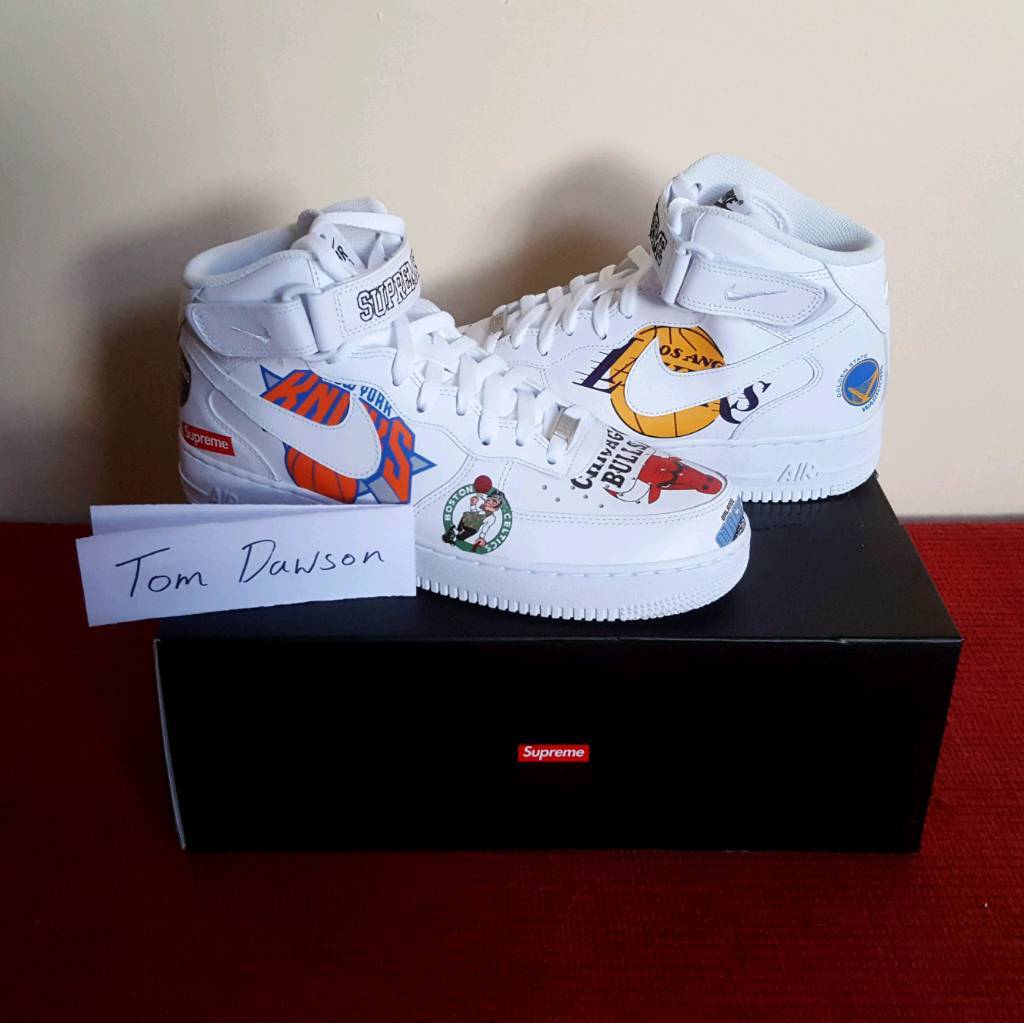 Supreme x Nike x NBA Teams Air Force 1 Mid - White - 9 | in Portishead, Bristol | Gumtree