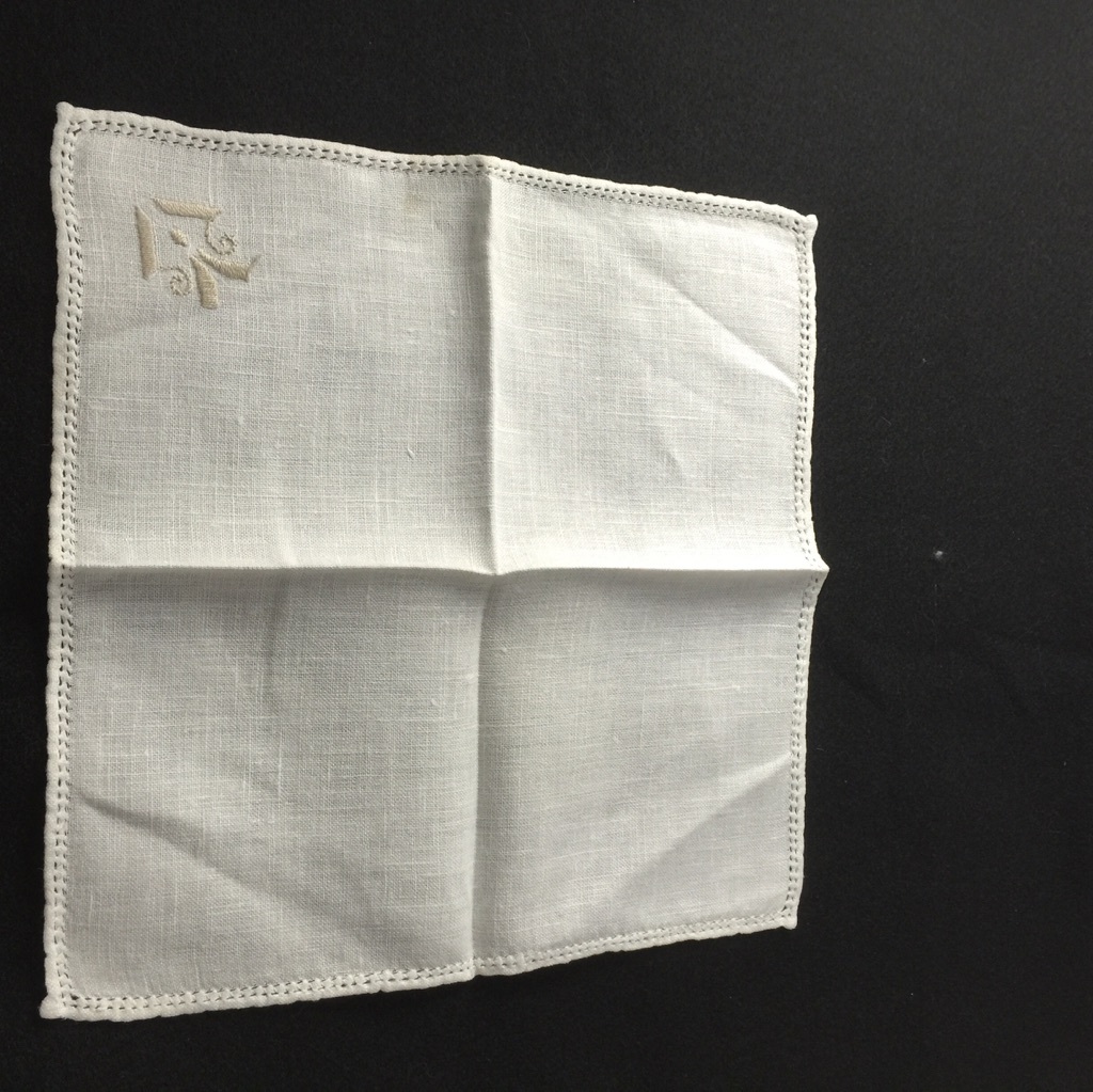 4 Vintage Embroidered Napkins White Linen Art Deco Edwardian Style Set