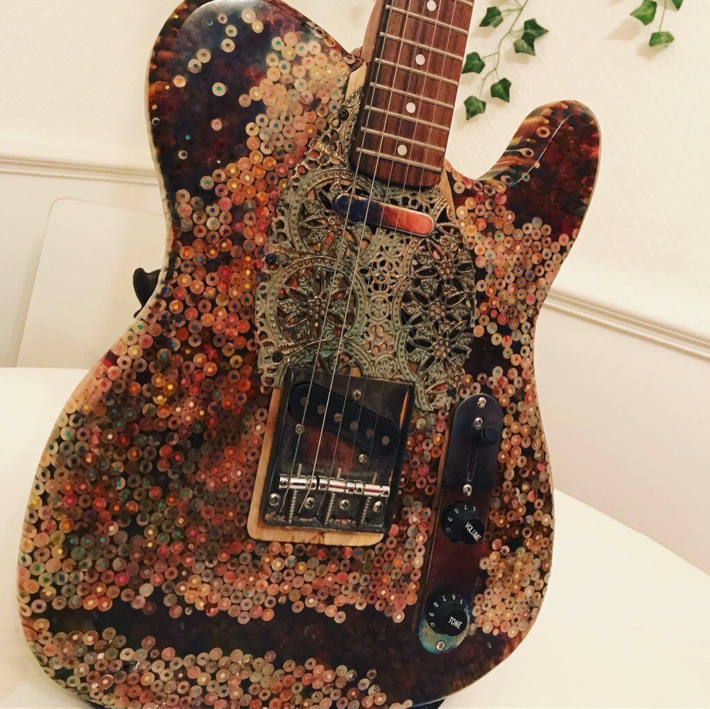 Handmade Luthier Resin Colouring Pencil Telecaster Electric Guitar One Of A Kind in Weston