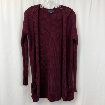 Burgundy long cheap cardigan sweater