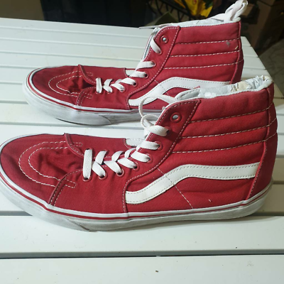 High top clearance red vans womens