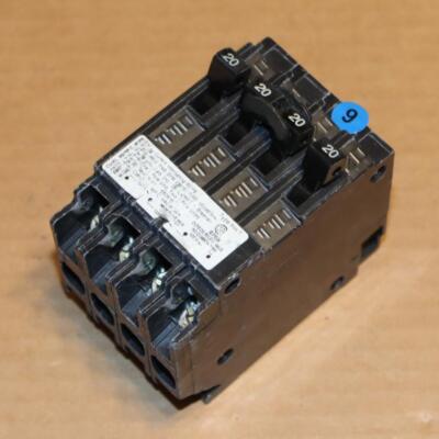 One Murray MP22020 Quad 2 Pole 20 Amp & 2x 1 Pole 20 Amp Breaker BU#9