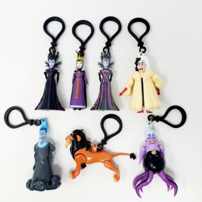 Disney's Villains Chibi In Motion - Complete Set of 7 with RARE Clip-On Danglers