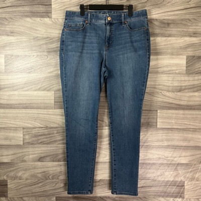 Gloria Vanderbilt Womens Slimming Effect Tapered Jeans Blue Pockets High Rise 14
