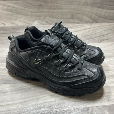 Skechers Mens Sneakers Black 76605W Walking Low Top Lace Up Memory