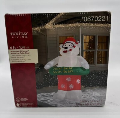 Gemmy /Holiday 6ft Lighted Animated Airblown Shivering Polar Bear Inflatable NEW