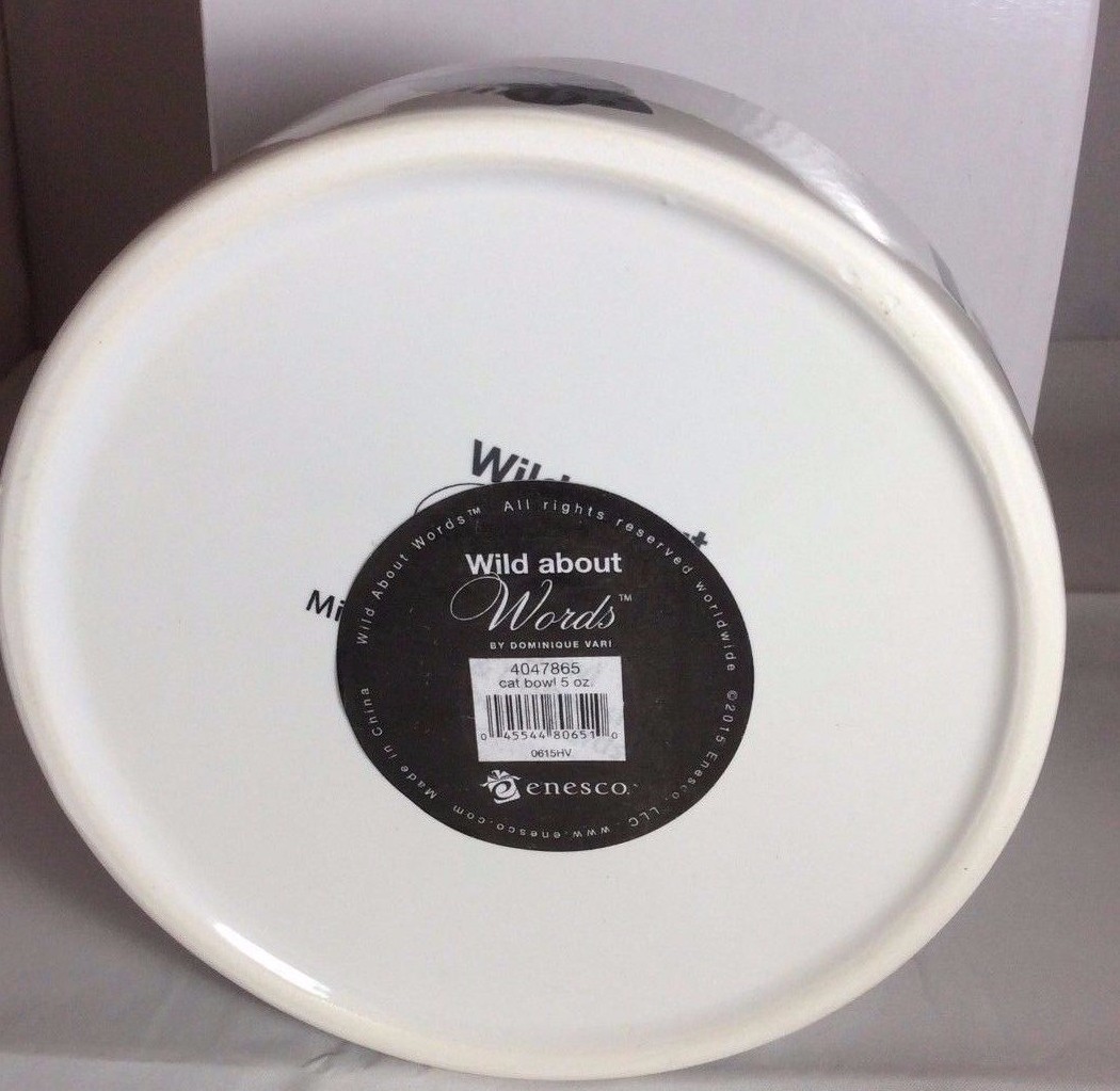 Wild About Words Ceramic Cat Food Water Bowl 5 oz 