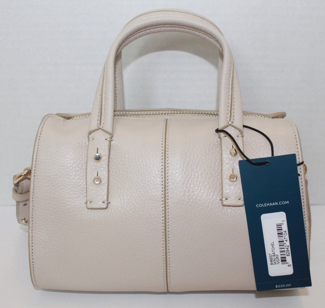 Cole Haan Leather Satchel Shoulder_Crossbody Bag_Ivory White