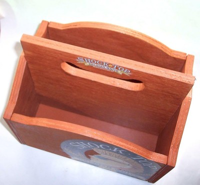 Shock Top Beer Wooden Table Caddie, Caddy